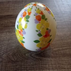 Vintage Floral Decorative Egg By Furstenberg